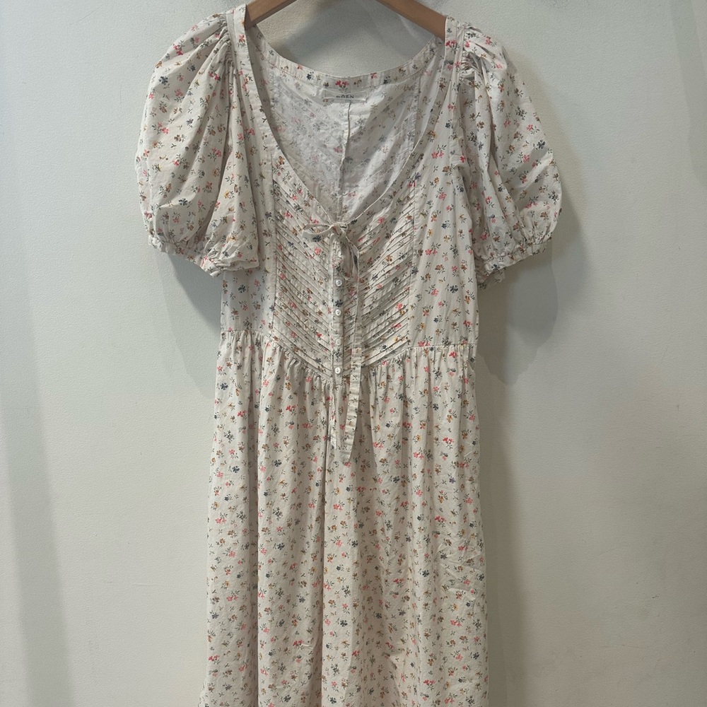 Doen Floral Midi Dress in Cream